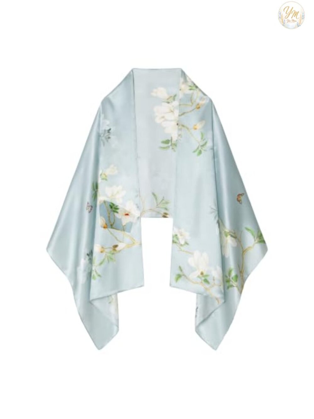 100% Mulberry Silk Floral Scarf Wrap Shawl Lightweight Gift